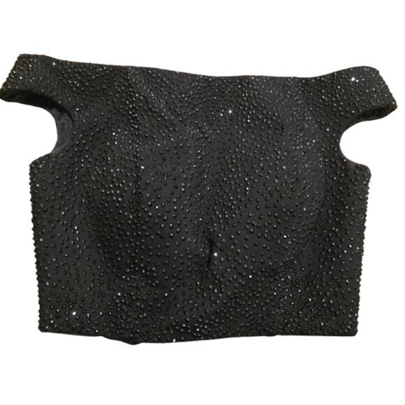 Sherri Hill 50701 Two-Piece Beaded Mini Skirt Set – Black – Size 0 - Picture 5 of 7